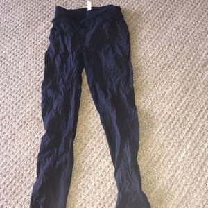 Black lululemon ruffled running pants